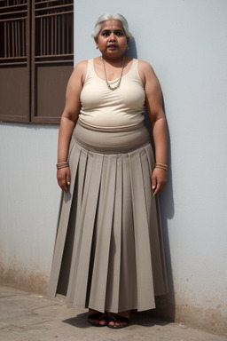 Sri lankan middle-aged female with  white hair