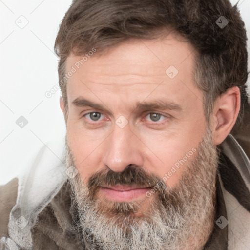 Neutral white adult male with short  brown hair and brown eyes