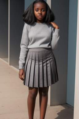 Togolese teenager girl with  gray hair