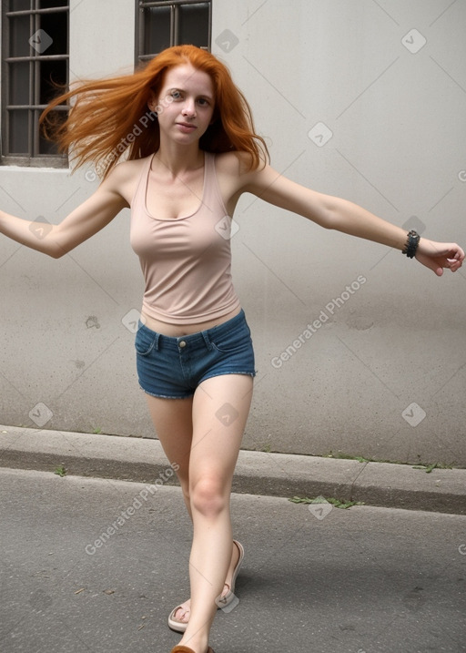 Brazilian adult female with  ginger hair