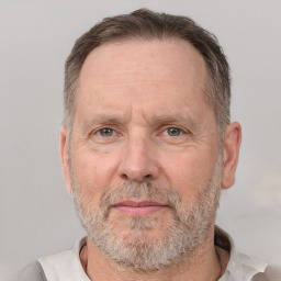 Neutral white middle-aged male with short  brown hair and brown eyes