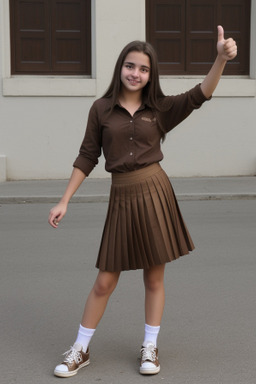 Argentine teenager female with  brown hair