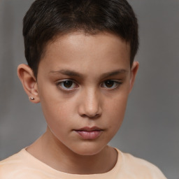 Neutral white child male with short  brown hair and brown eyes