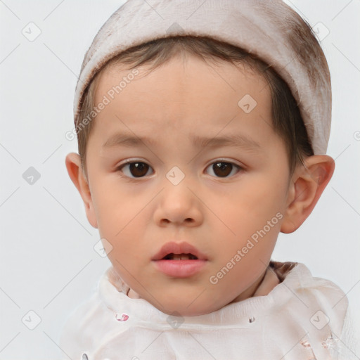 Neutral white child male with short  brown hair and brown eyes