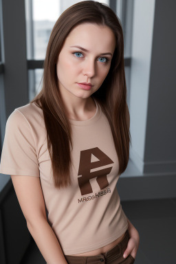 Russian adult female with  brown hair