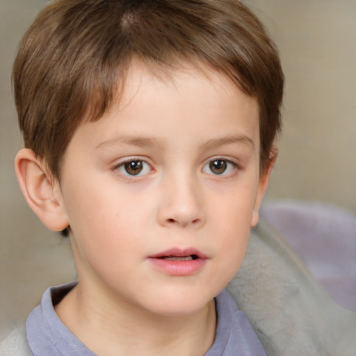 Neutral white child male with short  brown hair and brown eyes