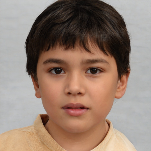 Neutral white child male with short  brown hair and brown eyes