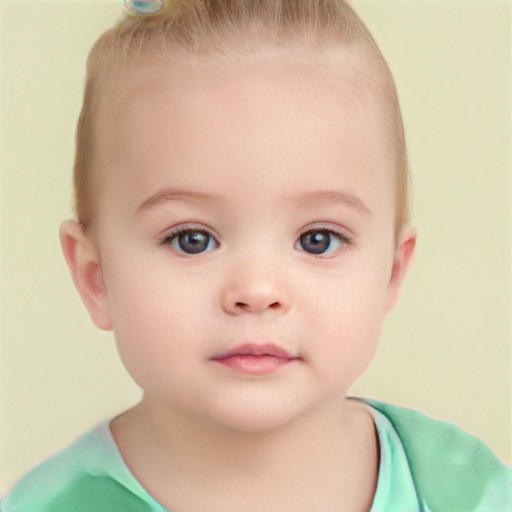 Neutral white child female with short  brown hair and brown eyes