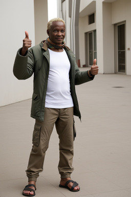 Senegalese middle-aged male with  blonde hair