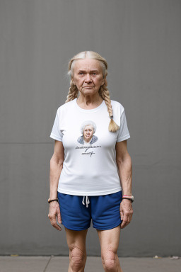 Belarusian elderly female with  blonde hair