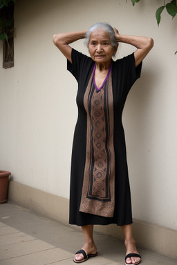 Nepalese elderly female with  black hair