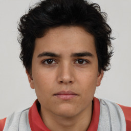 Neutral asian young-adult male with short  brown hair and brown eyes