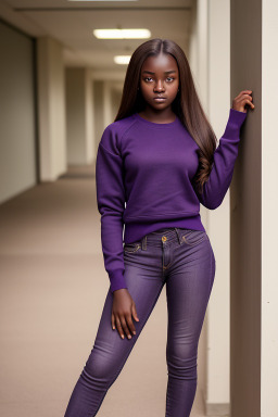 Ugandan teenager girl with  brown hair