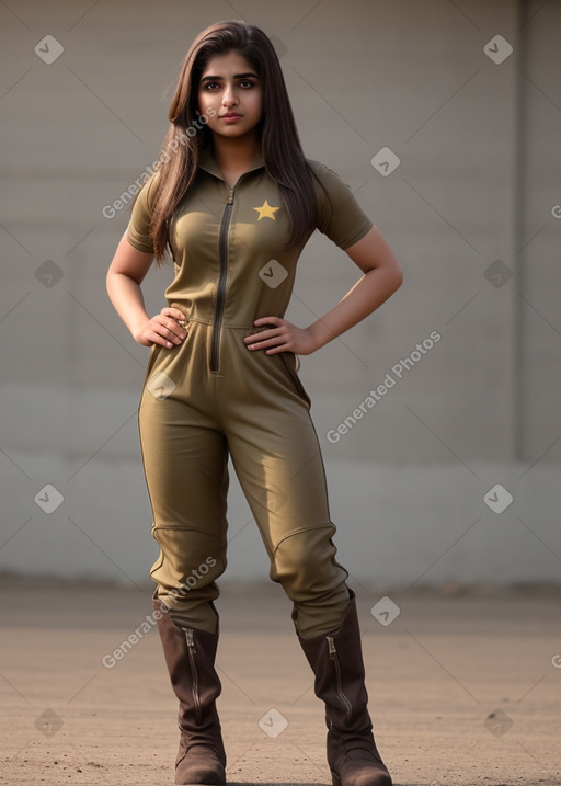 Pakistani young adult female with  brown hair