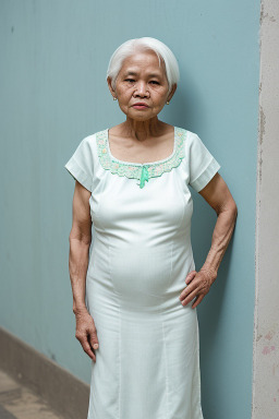 Indonesian elderly female with  white hair