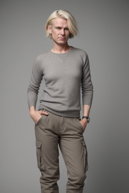 Danish middle-aged non-binary with  blonde hair