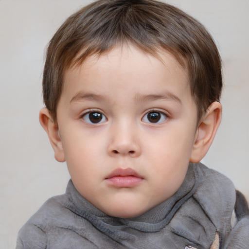 Neutral white child male with short  brown hair and brown eyes