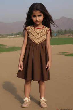 Omani child girl with  brown hair