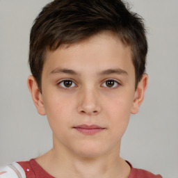 Neutral white child male with short  brown hair and brown eyes