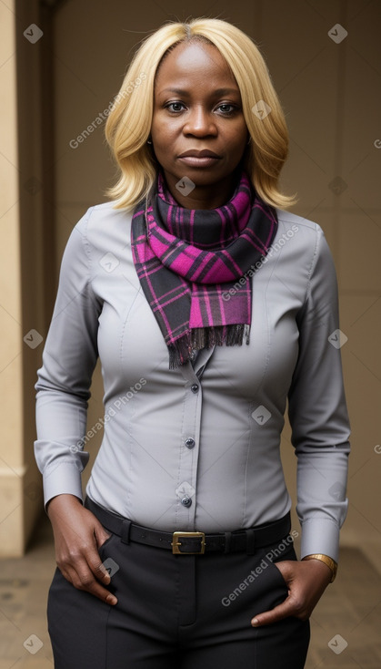 Togolese middle-aged female with  blonde hair