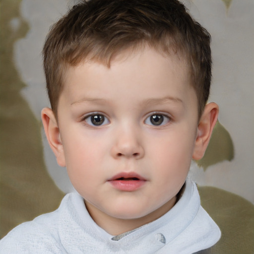 Neutral white child male with short  brown hair and brown eyes