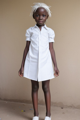 Togolese child girl with  white hair