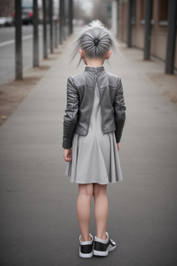 Ukrainian child girl with  gray hair