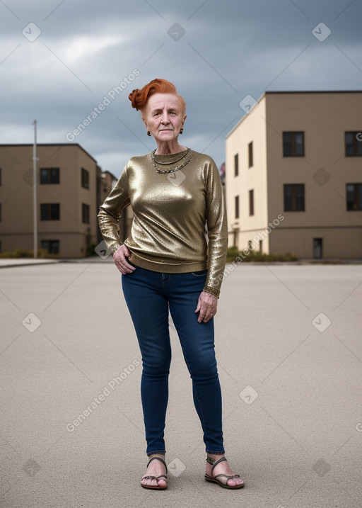 Albanian elderly non-binary with  ginger hair