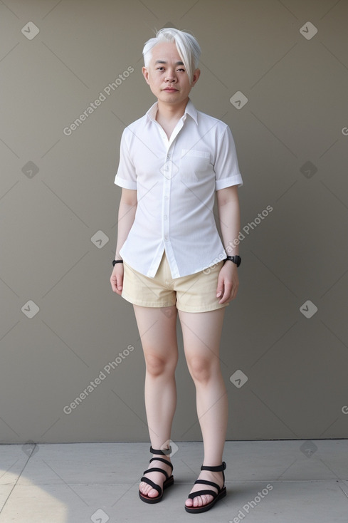 Vietnamese adult non-binary with  white hair