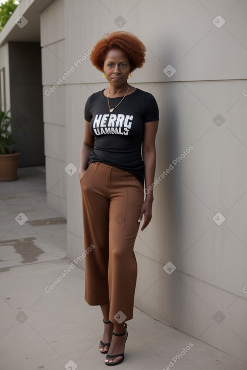 African american middle-aged female with  ginger hair