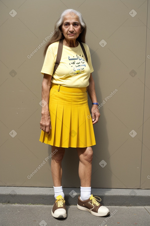 Arab elderly female with  brown hair