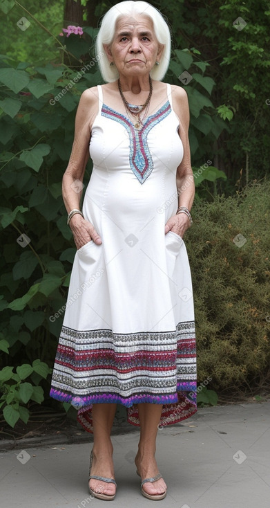 Mexican elderly female with  white hair