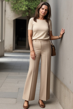 Portuguese middle-aged female with  brown hair