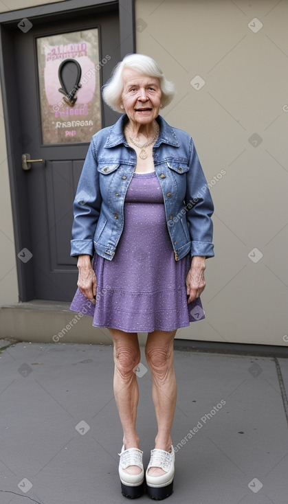 Caucasian elderly female with  black hair