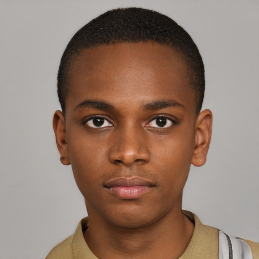 Neutral latino young-adult male with short  brown hair and brown eyes