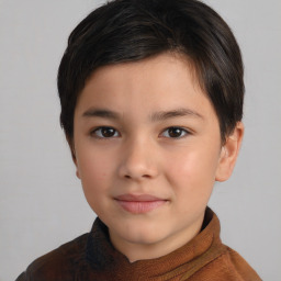 Neutral white child male with short  brown hair and brown eyes