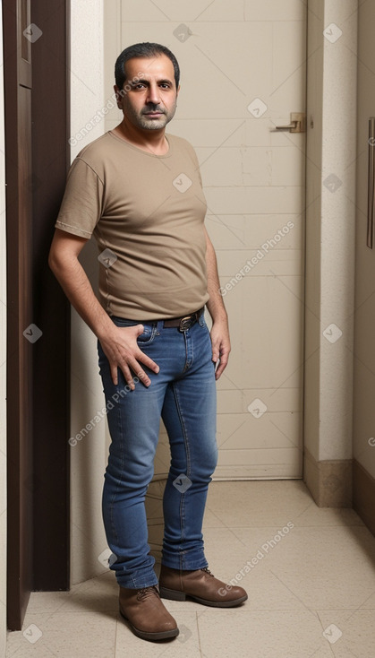 Syrian middle-aged male with  brown hair