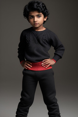 Indian child boy with  black hair