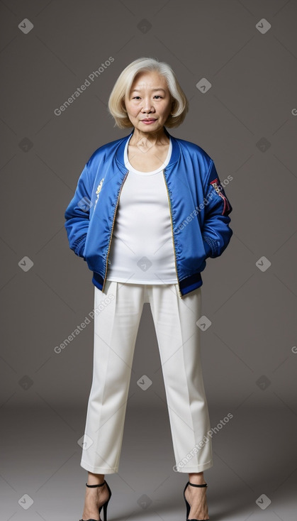 Chinese elderly female with  blonde hair