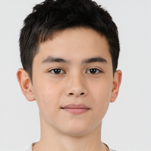 Neutral asian young-adult male with short  brown hair and brown eyes