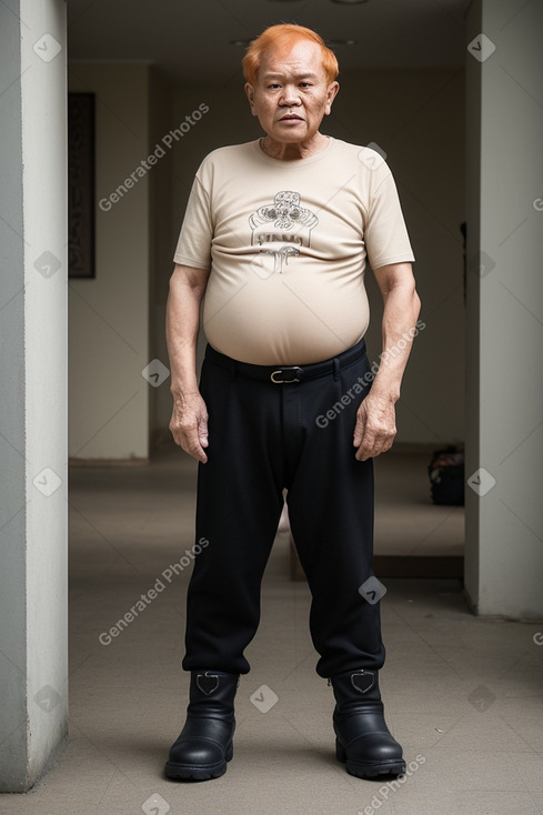 Indonesian elderly male with  ginger hair