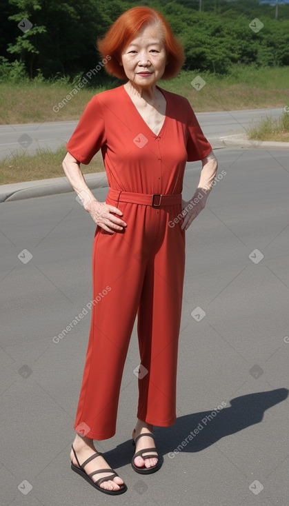 Korean elderly female with  ginger hair