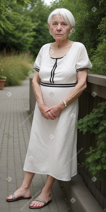 Belgian elderly female with  white hair