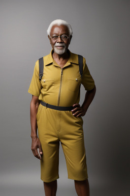 African american elderly male with  black hair