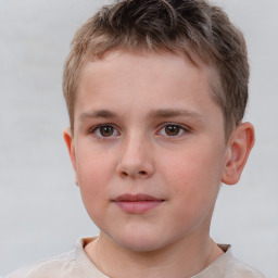 Neutral white child male with short  brown hair and brown eyes