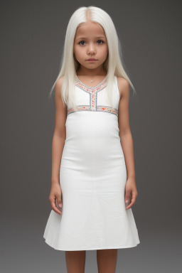 Peruvian child girl with  white hair