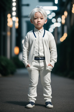 Taiwanese child boy with  white hair