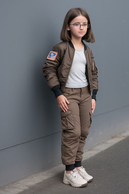 New zealand child girl with  brown hair