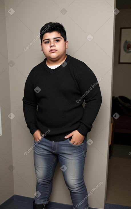 Mexican teenager boy with  black hair