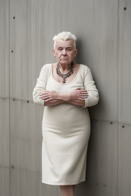 Polish elderly female with  white hair